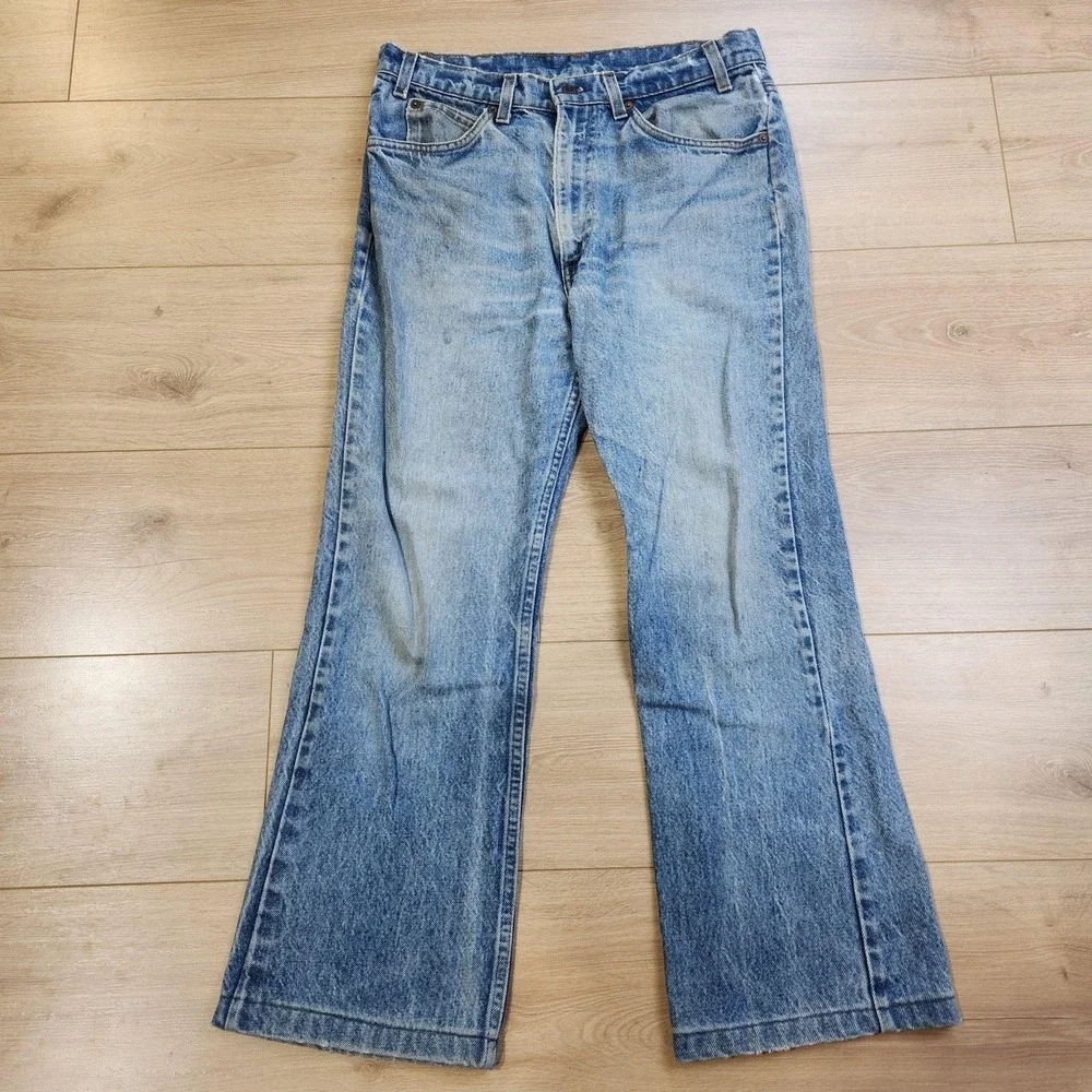 Vintage Levis 517 0217 Bootcut Jeans Mens 32x27 Orange Tab Denim USA Made 80s
